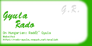 gyula rado business card